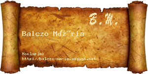 Balczo Mária névjegykártya
