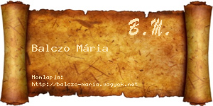 Balczo Mária névjegykártya
