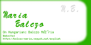 maria balczo business card